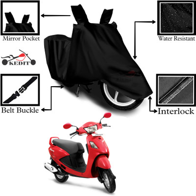 KEDIT Two Wheeler Cover for Hero(Pleasure Plus, Black)