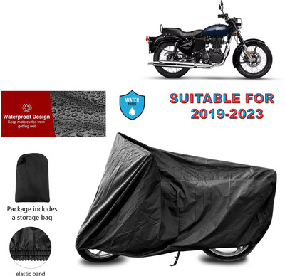 PAGORA Waterproof Two Wheeler Cover for Royal Enfield(Bullet Electra Twinspark, Black)