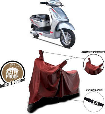 KEDIT Two Wheeler Cover for Hero(Electric NYX, Maroon)