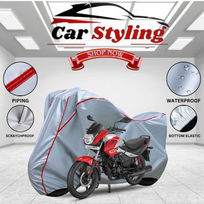 Car Styling Waterproof Two Wheeler Cover for Hero(Passion Plus, Silver, Red)