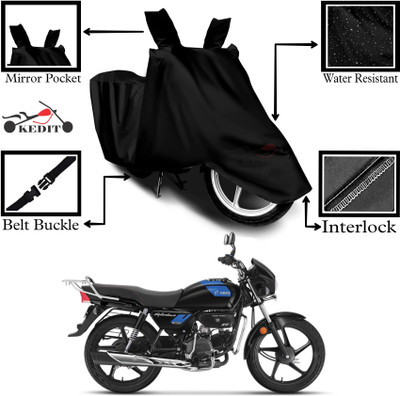 KEDIT Two Wheeler Cover for Hero(Splendor Plus, Black)