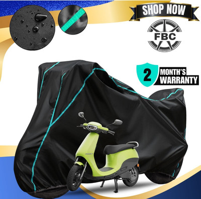 AutoGalaxy Waterproof Two Wheeler Cover for Ola(Black, Blue)