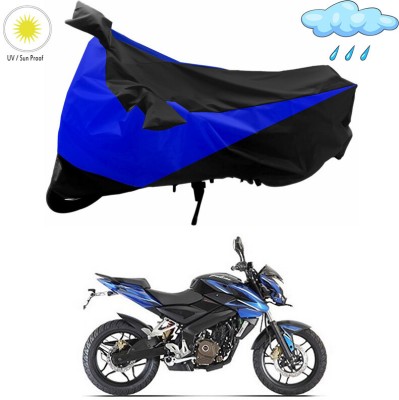 Genipap Two Wheeler Cover for Bajaj(Pulsar 200NS FI, Black, Blue)