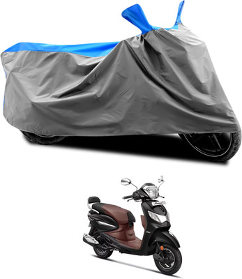 PAGORA Waterproof Two Wheeler Cover for Hero(Pleasure Plus, Grey, Blue)