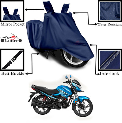 KEDIT Two Wheeler Cover for Hero(Glamour i3s, Blue)
