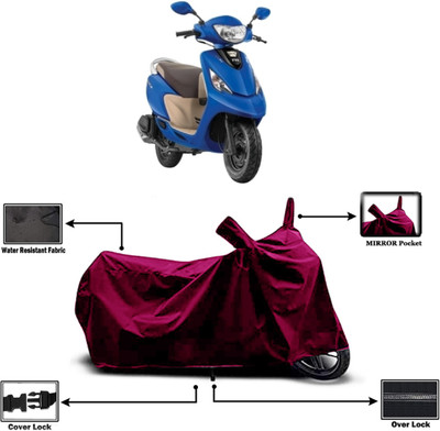 Amexride Two Wheeler Cover for TVS(Zest 110 BS6, Maroon)