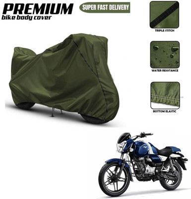 Car Life Two Wheeler Cover for Bajaj(V15, Green, Black)
