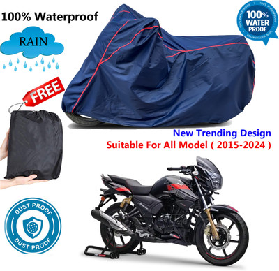AutoGalaxy Waterproof Two Wheeler Cover for TVS(Apache RTR 180, Blue, Red)