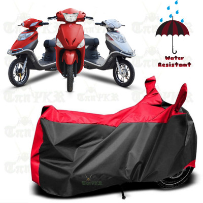 sowelar Waterproof Two Wheeler Cover for Hero(Electric, Black, Red)