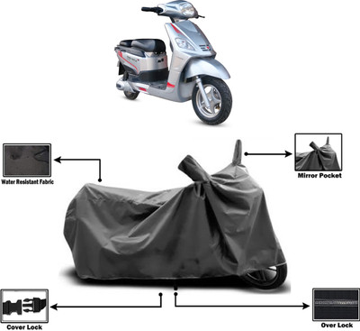 Amexride Two Wheeler Cover for Hero Electric(Electric NYX e5, Grey)