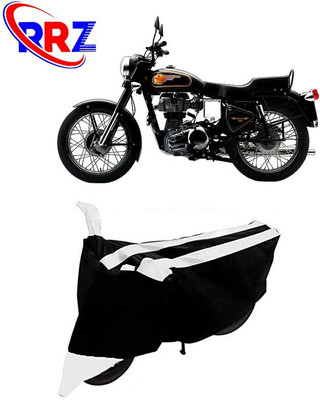 RRZ Waterproof Two Wheeler Cover for Royal Enfield(Bullet 350 Twinspark, Black, White)