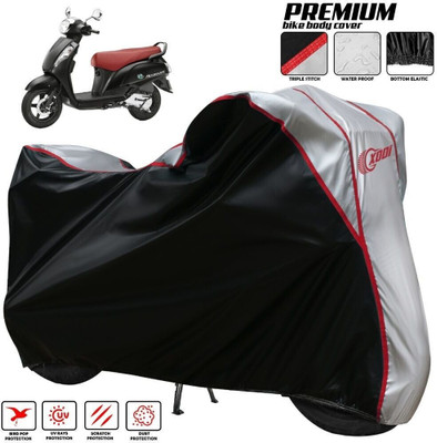 xodi Waterproof Two Wheeler Cover for Suzuki(Access 125, Silver, Black)