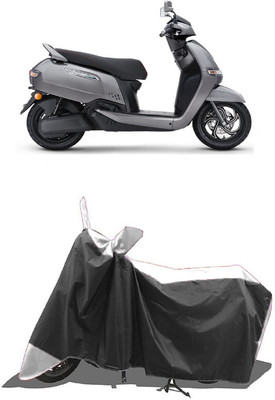 SUGASHRI Waterproof Two Wheeler Cover for TVS(iQube Electric, White, Black)