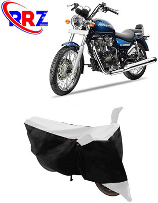 RRZ Waterproof Two Wheeler Cover for Royal Enfield(Thunderbird 350, Black, White)