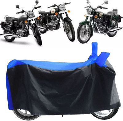 ZAQE Two Wheeler Cover for Royal Enfield(Bullet 350, Black, Blue)