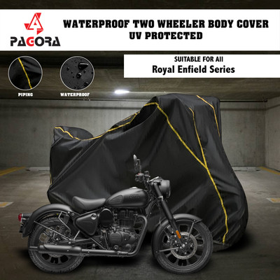 PAGORA Waterproof Two Wheeler Cover for Royal Enfield(Classic Gunmetal, Black)