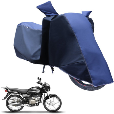 Fit Fly Waterproof Two Wheeler Cover for Hero(Splendor Plus, Blue, Black)