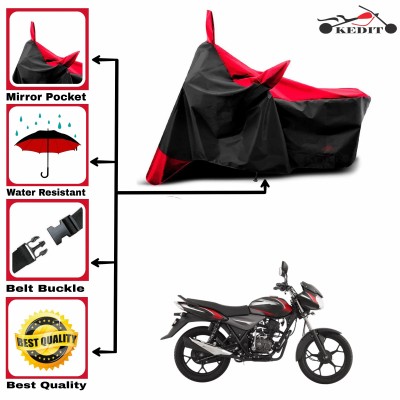 KEDIT Two Wheeler Cover for Bajaj(Discover 110, Red, Black)