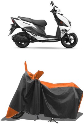 SUGASHRI Waterproof Two Wheeler Cover for Suzuki(Avenis 125, Orange, Black)