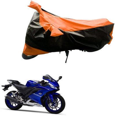 Mdstar Waterproof Two Wheeler Cover for Yamaha(R15, Black, Orange)