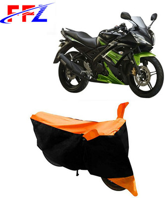 FFZ Waterproof Two Wheeler Cover for Yamaha(R15 s, Black, Orange)
