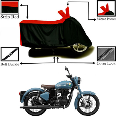 DeepShakshi AUTOMOTIVE Two Wheeler Cover for Royal Enfield(Classic 350 Signals, Red, Black)