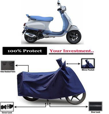 Amexride Two Wheeler Cover for Vespa(Vespa VXL 125, Blue)