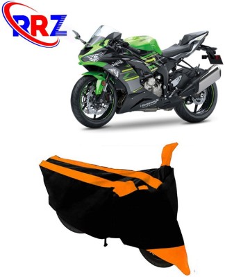 RRZ Waterproof Two Wheeler Cover for Kawasaki(Ninja ZX-6R, Black, Orange)