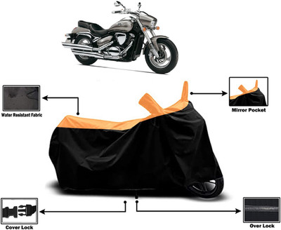 Amexride Two Wheeler Cover for Suzuki(Intruder M800, Orange)