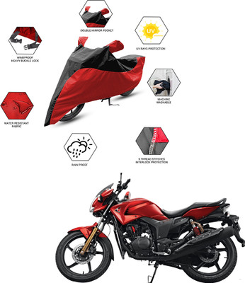 FurniGully Two Wheeler Cover for Hero(Hunk, Black, Red)