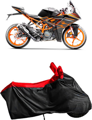 Autofly Waterproof Two Wheeler Cover for KTM(RC 125, Red, Black)