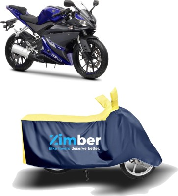 ZIMBER Two Wheeler Cover for Yamaha(YZF R15 V3.0, Yellow, Blue)