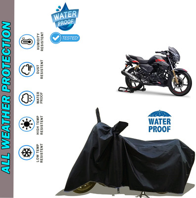 AutoGalaxy Waterproof Two Wheeler Cover for TVS(Apache RTR 180, Black)