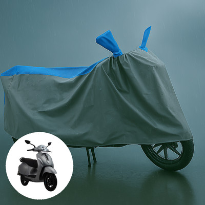 PAGORA Waterproof Two Wheeler Cover for Bajaj(Chetak, Grey, Blue)
