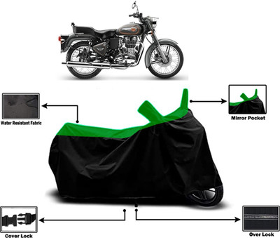 Amexride Two Wheeler Cover for Royal Enfield(Bullet 500, Green)