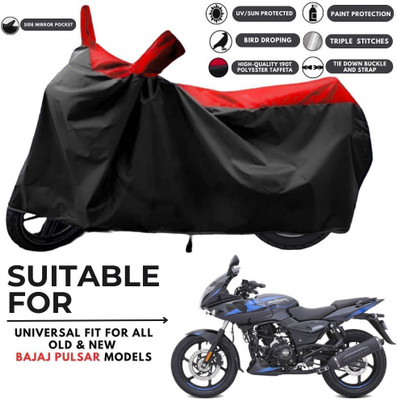ZAQE Two Wheeler Cover for Bajaj(Pulsar 220 BS6, Black, Red)