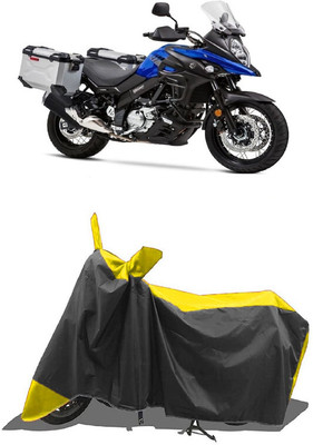 SUGASHRI Waterproof Two Wheeler Cover for Suzuki(V Strom 650, Yellow, Black)