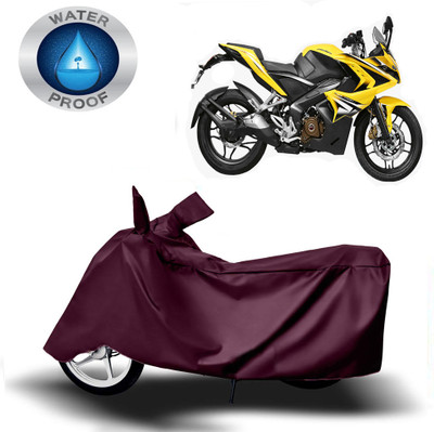 ROYAL AUTO MART Two Wheeler Cover for Bajaj(Pulsar RS 200, Maroon)