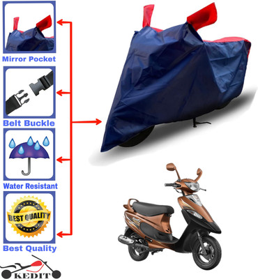 AASHTIK MART Two Wheeler Cover for TVS(Scooty Pep Plus, Red, Blue)