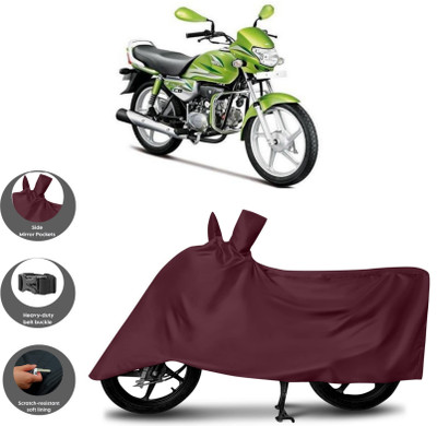 WMIZEXA Waterproof Two Wheeler Cover for Hero(HF Deluxe, Maroon)