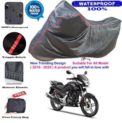 AutoGalaxy Waterproof Two Wheeler Cover for Hero(CBZ Extreme, Black, Red)