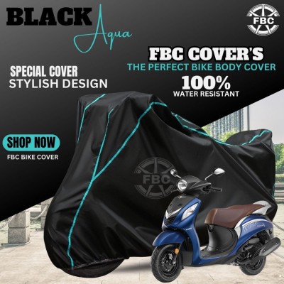 FBC Waterproof Two Wheeler Cover for Yamaha(Fascino, Black)