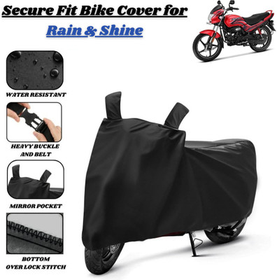 Delphinium Waterproof Two Wheeler Cover for Hero(Passion Plus, Black)