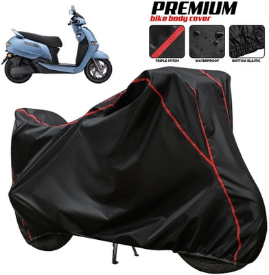 AutoGalaxy Waterproof Two Wheeler Cover for TVS(iQube Electric, Black, Red, Multicolor)