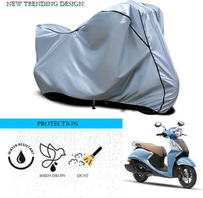GOSHIV-car and bike accessories Waterproof Two Wheeler Cover for Yamaha(Fascino 125, Silver)