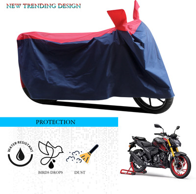 ANTHUB Waterproof Two Wheeler Cover for TVS(Apache RTR 200 4V, Black, Red)