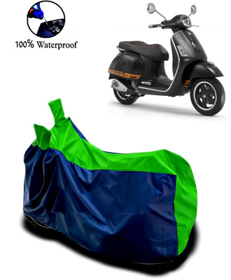 Autofly Waterproof Two Wheeler Cover for Vespa(GTS 300, Blue, Green)