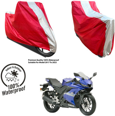 AUTOCAD Waterproof Two Wheeler Cover for Hero(HF Deluxe Eco, Silver, Red)