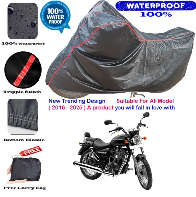 AutoGalaxy Waterproof Two Wheeler Cover for Royal Enfield(Thunderbird 500, Black, Red)