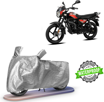 ROYAL AUTO MART Waterproof Two Wheeler Cover for Bajaj, Universal For Bike(CT110, Silver)
